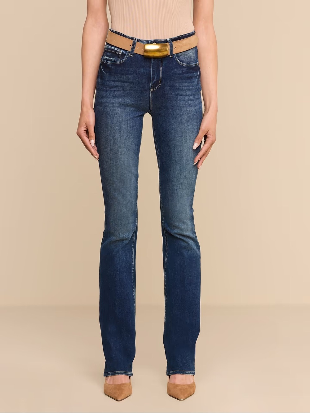NWT L’AGENCE Selma High Rise Sleek Baby Boot Flare Jeans Size 23 Columbia Wash - Picture 12 of 15